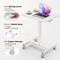 Mobile Small Stading Desk - Sit Stand Desk, Portable Rolling Laptop Desk with Lockable Wheels, Computer Workstations, Adjustable Height, White
